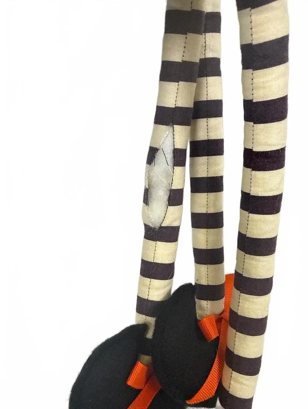 Handmade Halloween Hanging Spider Decoration with Striped Legs and Bow